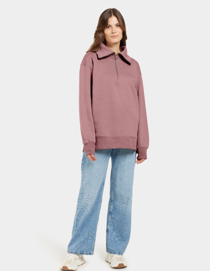 Didriksons Charlie Sweatshirt in Faded Wine