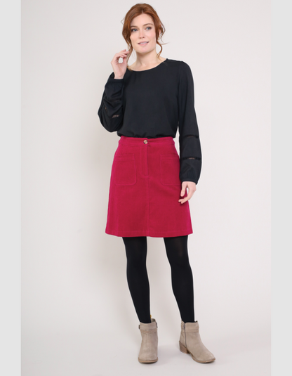 Nomads Cherry Red Corduroy Skirt