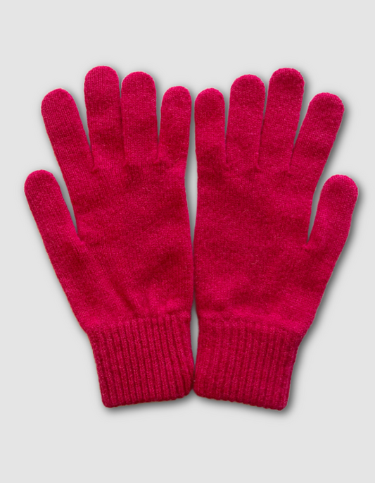 Green Grove Lambswool Gloves in Cherry