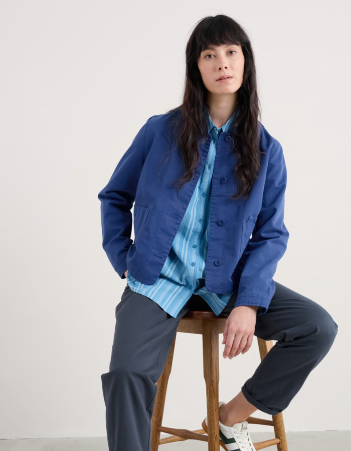 Seasalt Coombe Lane Jacket in Washed Marine