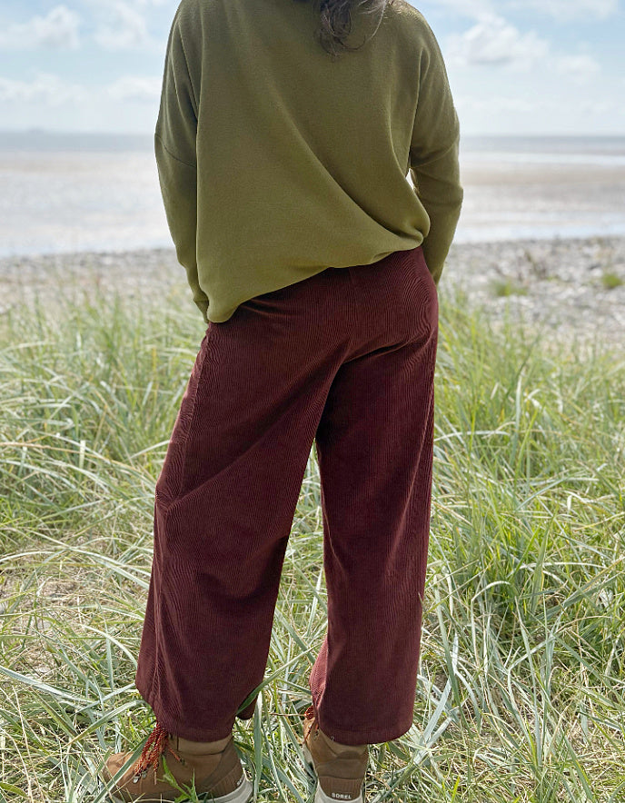 Neirami Wide Leg Corduroys in Rust
