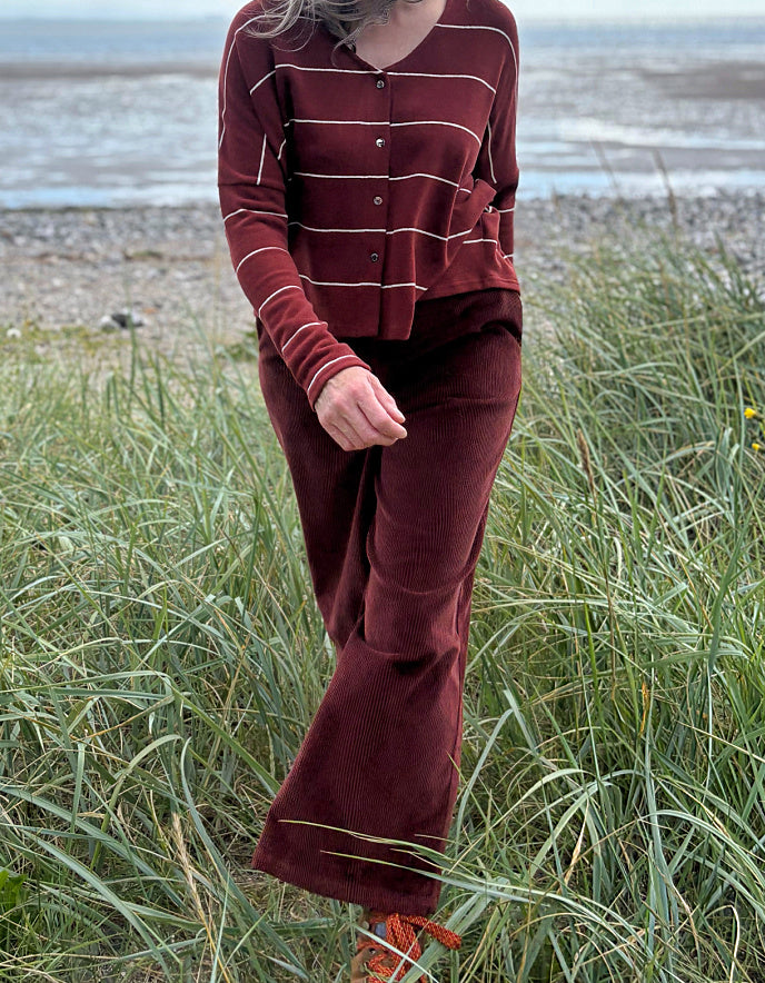 Neirami Wide Leg Corduroys in Rust