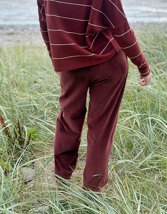 Neirami Wide Leg Corduroys in Rust