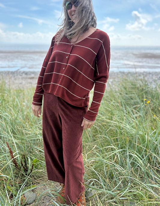 Neirami Wide Leg Corduroys in Rust
