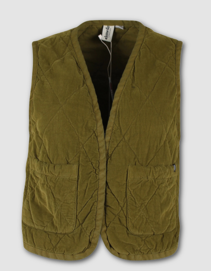 Danefae Daneblues Cord Vest in Dark Olive