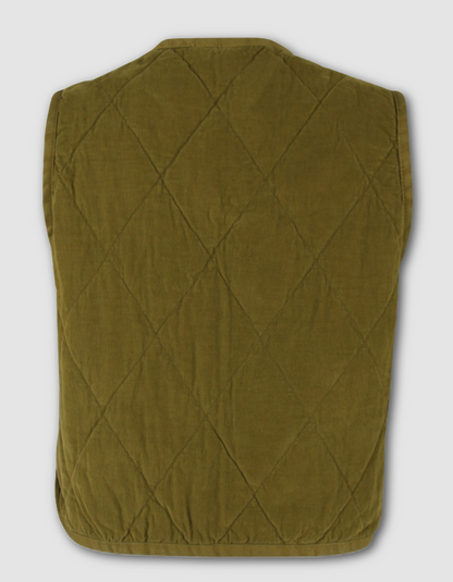 Danefae Daneblues Cord Vest in Dark Olive