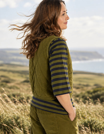 Danefae Daneblues Cord Vest in Dark Olive