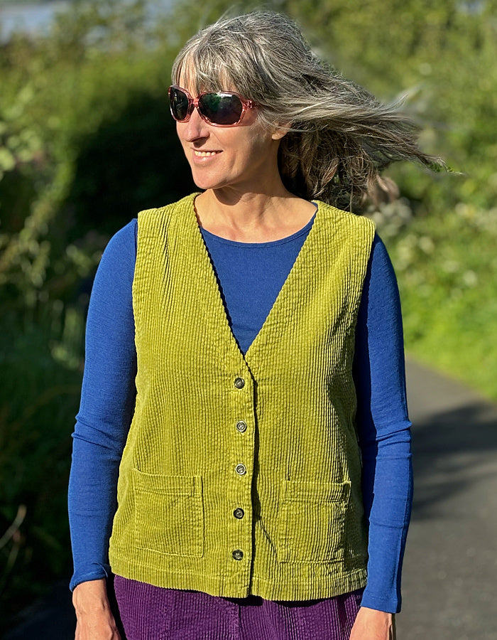 lime green cord waistcoat