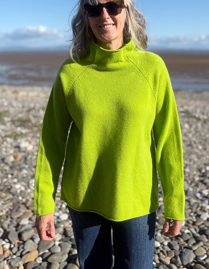 Eribe Corry Raglan Sweater in Luscious Lime