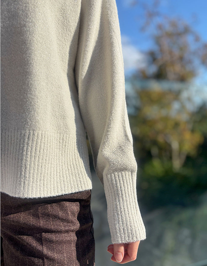 Betty Barclay Turtle Neck in Cream Sparkle