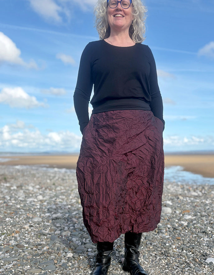 Vetono Crinkle Taffeta Bubble Skirt
