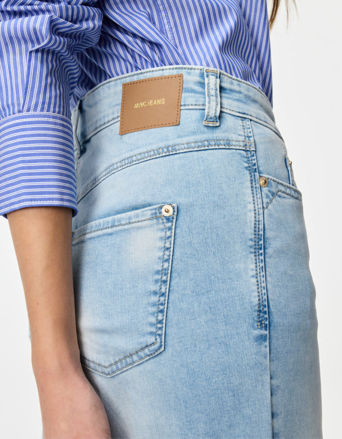 wide fit summer weight light washed cropped jeans