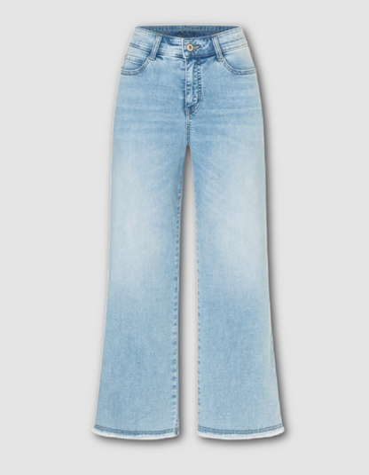 wide fit summer weight light washed cropped jeans