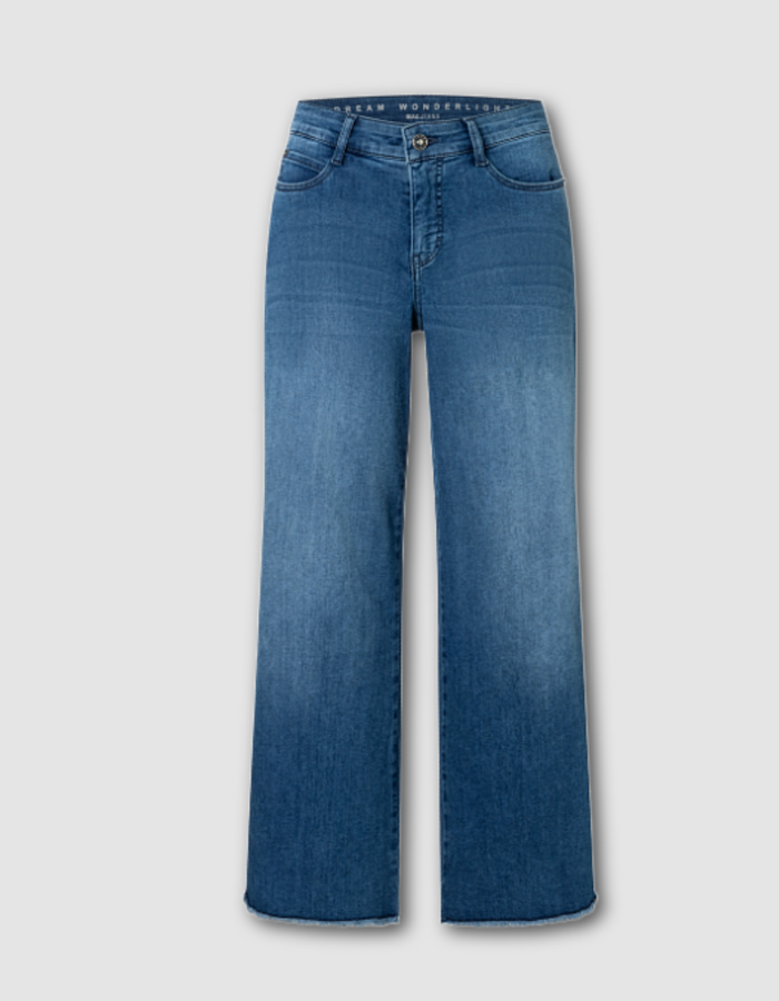 Mac wide cropped jean in summer wonder light stretch denim