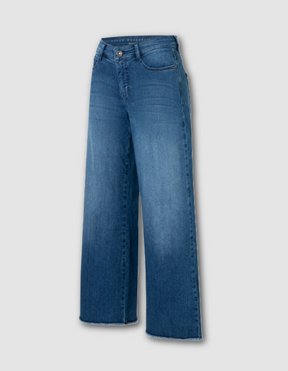 Mac wide cropped jean in summer wonder light stretch denim