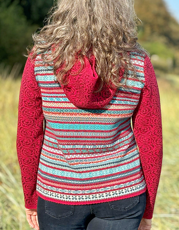 Dunque Alpine Rose Zip Cardigan