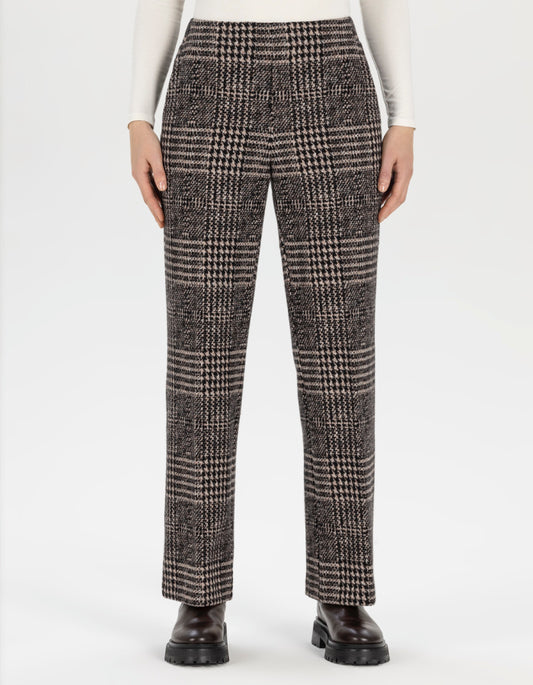 cotton jersey pull on trouser in grey and black oversized plaid checks