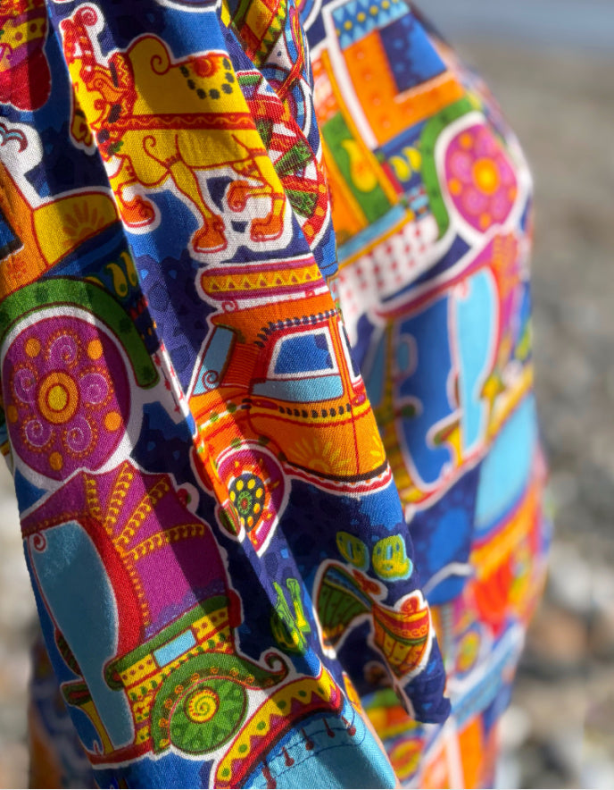 Orientique Unisex Short Sleeve Festy Shirt in Dilli Print