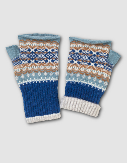 Eribe Alloa Fair Isle Open Mitts in Dew