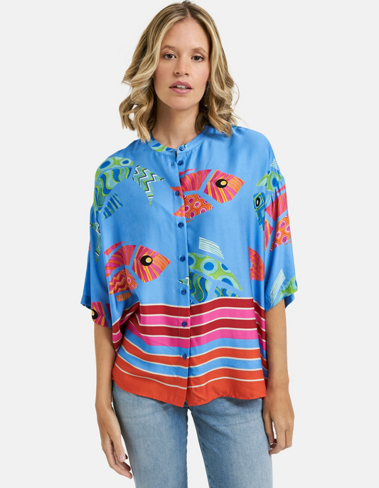 Milano Rainbow Fish Oversized Shirt