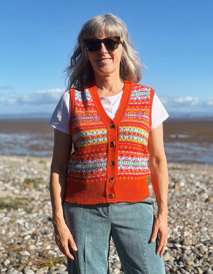 Eribe Kinross Waistcoat in Flame