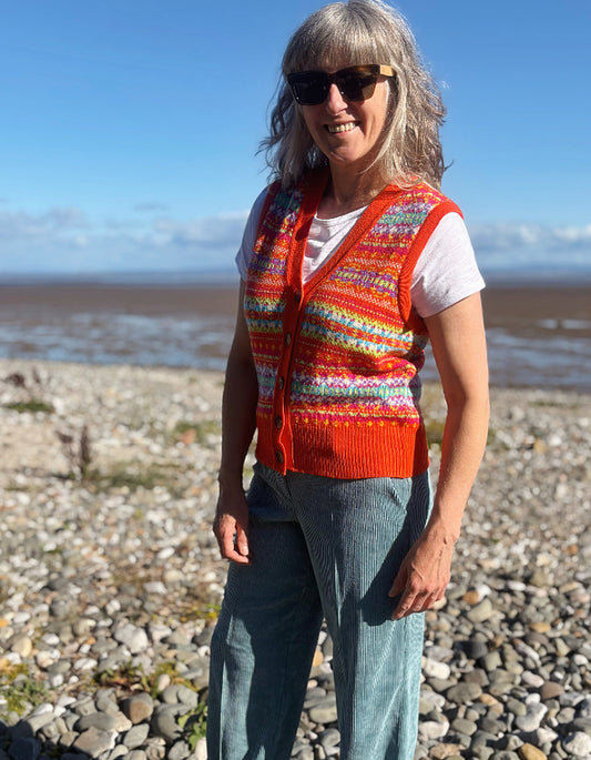 Eribe Kinross Waistcoat in Flame