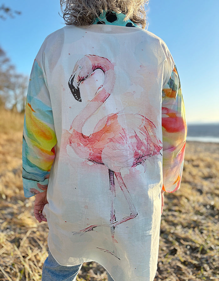 Luukaa Flamingo Long Cotton Shirt