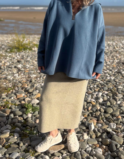 Henriette Steffensen Maxi Fleece Skirt in Sand