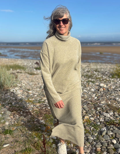 Henriette Steffensen Maxi Fleece Skirt in Sand