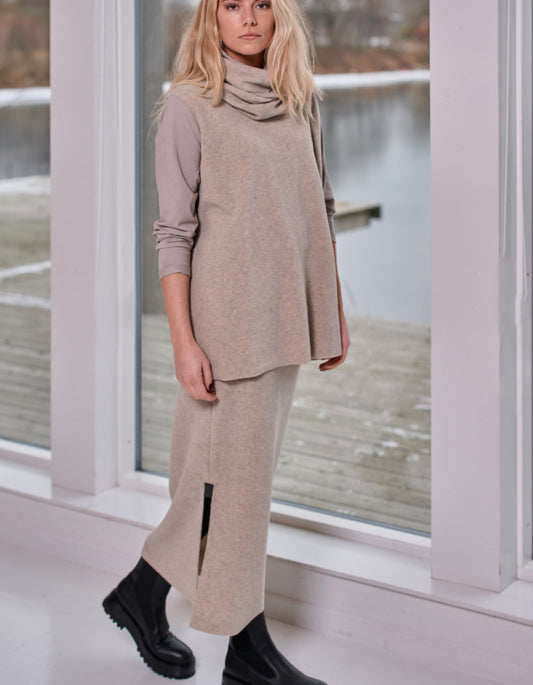 Henriette Steffensen Maxi Fleece Skirt in Sand