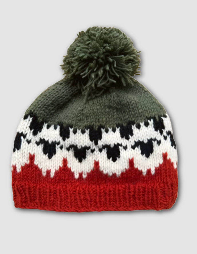 From the Source Flock of Sheep Bobble Hat in Khaki