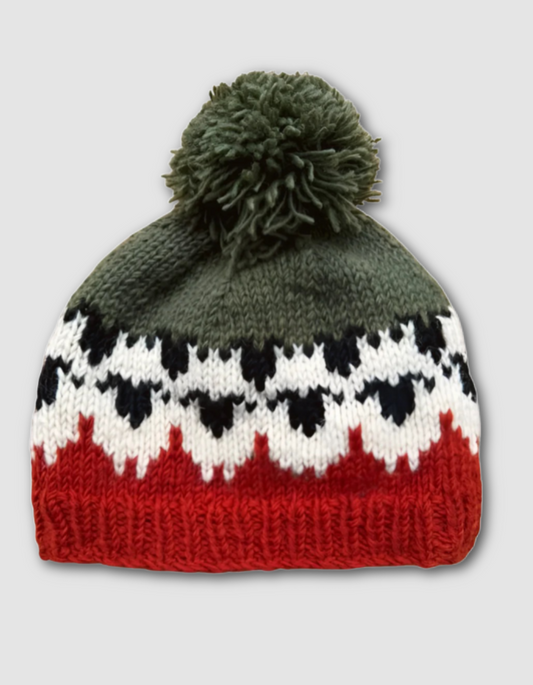 From the Source Flock of Sheep Bobble Hat in Khaki