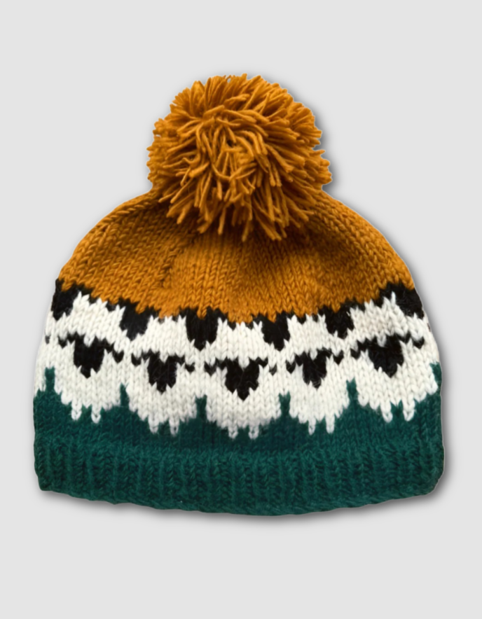 From the Source Flock of Sheep Hat in Mustard