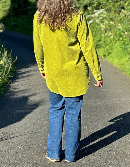 lime green cotton cord shirt