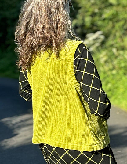 lime green cord waistcoat