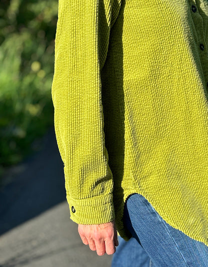 lime green cotton cord shirt