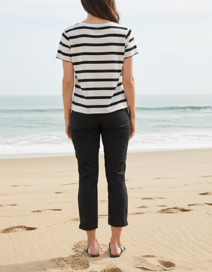 Foil Trapeze Fuss Free Capri in Black