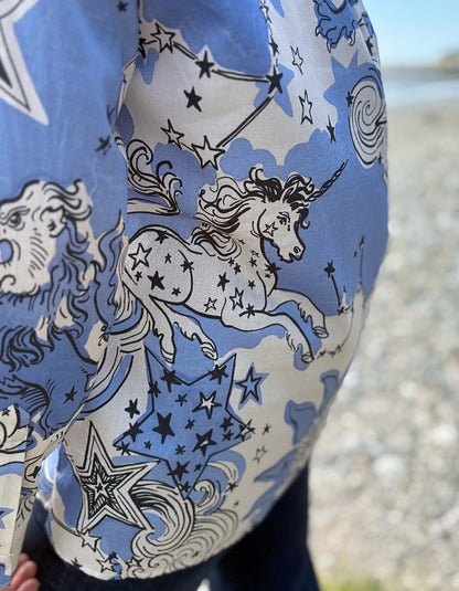 Milano Cotton Shirt with Celestial Horse Print