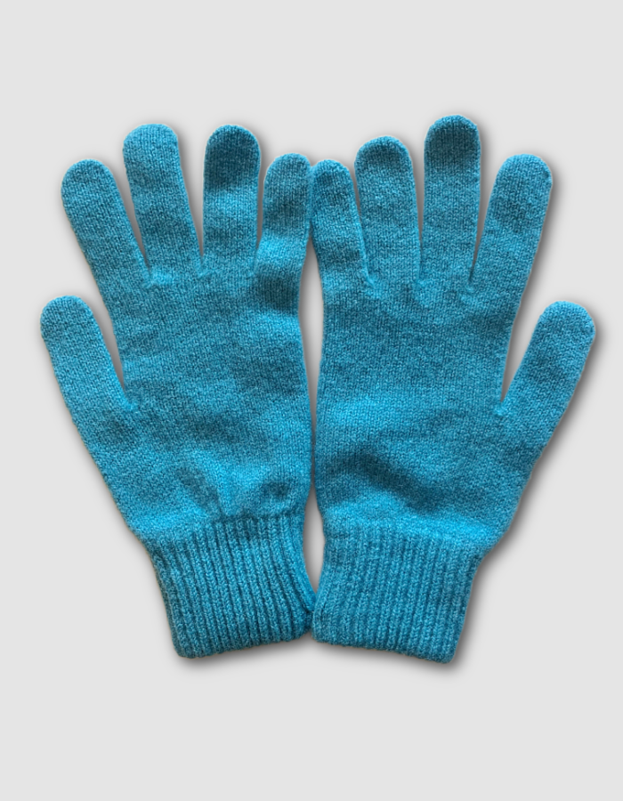 Green Grove Lambswool Gloves in Aqua