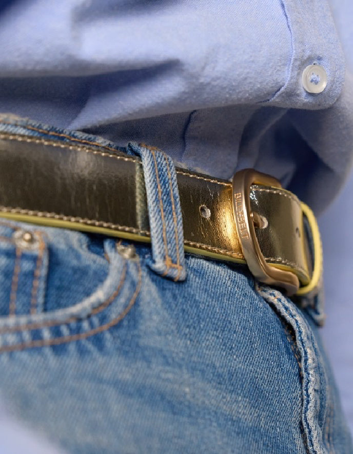 Billy Belt Leather Belt in Soft Gold