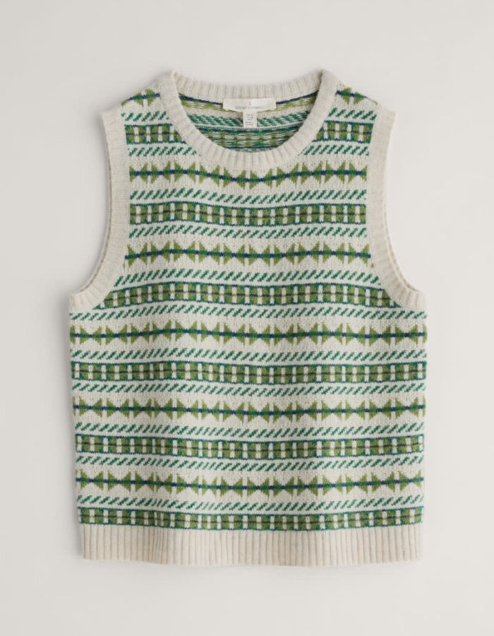 Seasalt Lemon Porch Fair Isle Knitted Vest