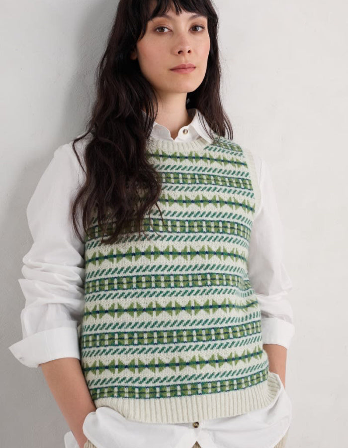 Seasalt Lemon Porch Fair Isle Knitted Vest