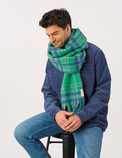 Billy Belt Green and Blue Fluff Scarf