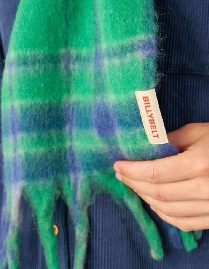 Billy Belt Green and Blue Fluff Scarf