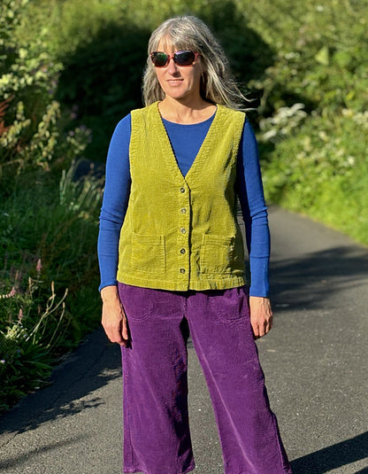 lime green cord waistcoat