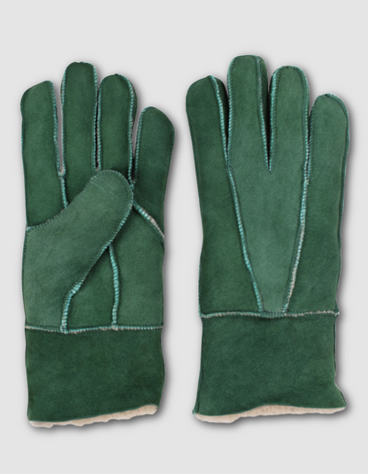 Danefae No Waste Sheepskin Gloves in Fall Green