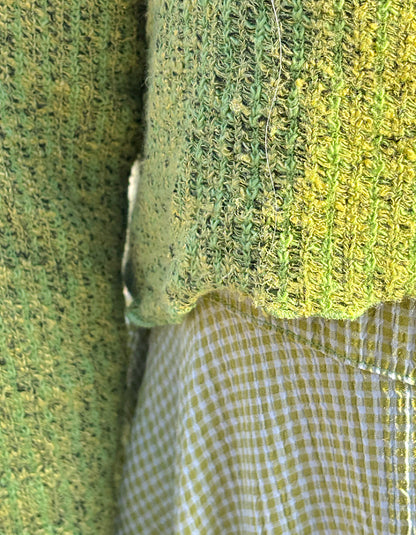 cropped lime green cotton summer sweater to wear over a dress or with high waist trousers