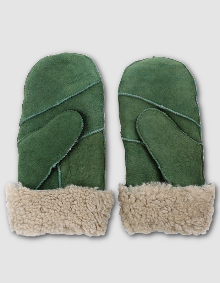 Danefae No Waste Sheepskin Gloves in Fall Green