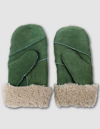 Danefae No Waste Sheepskin Gloves in Fall Green