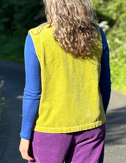 lime green cord waistcoat